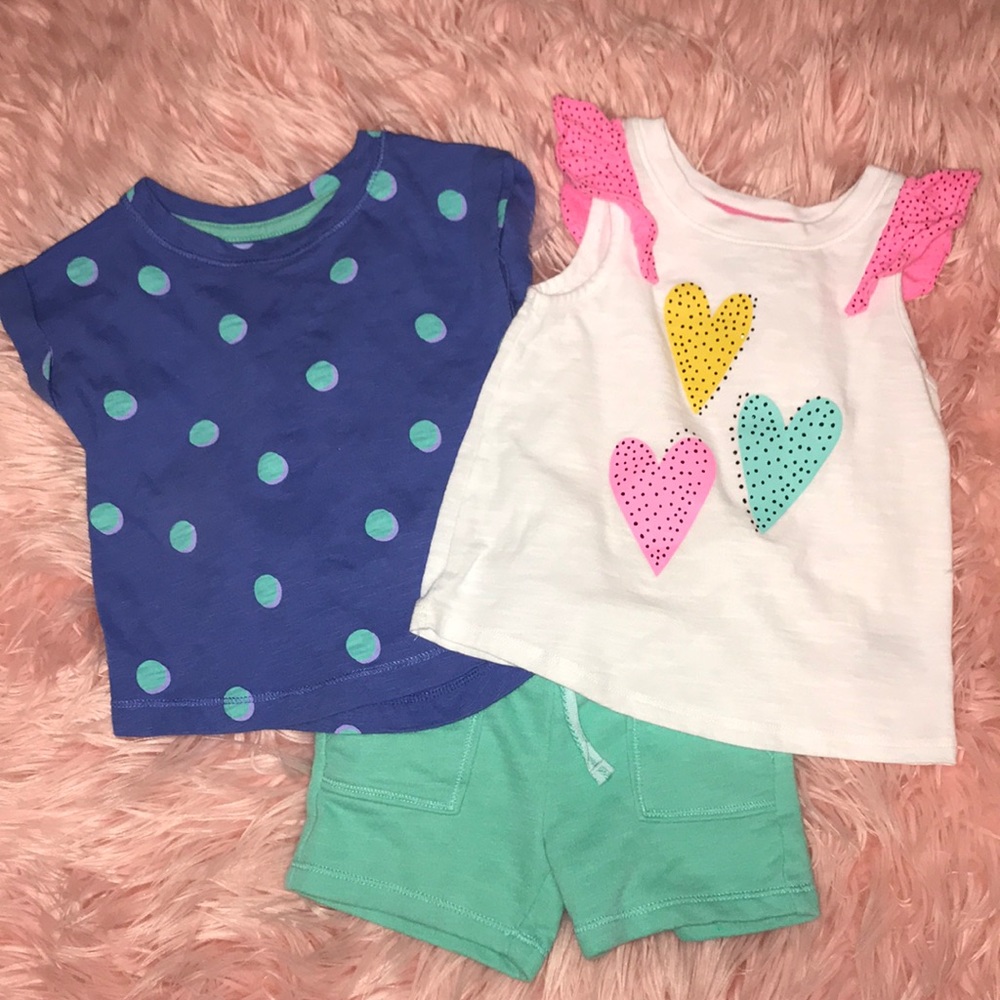 Cat & Jack 3 PC Shorts & Shirts Bundle